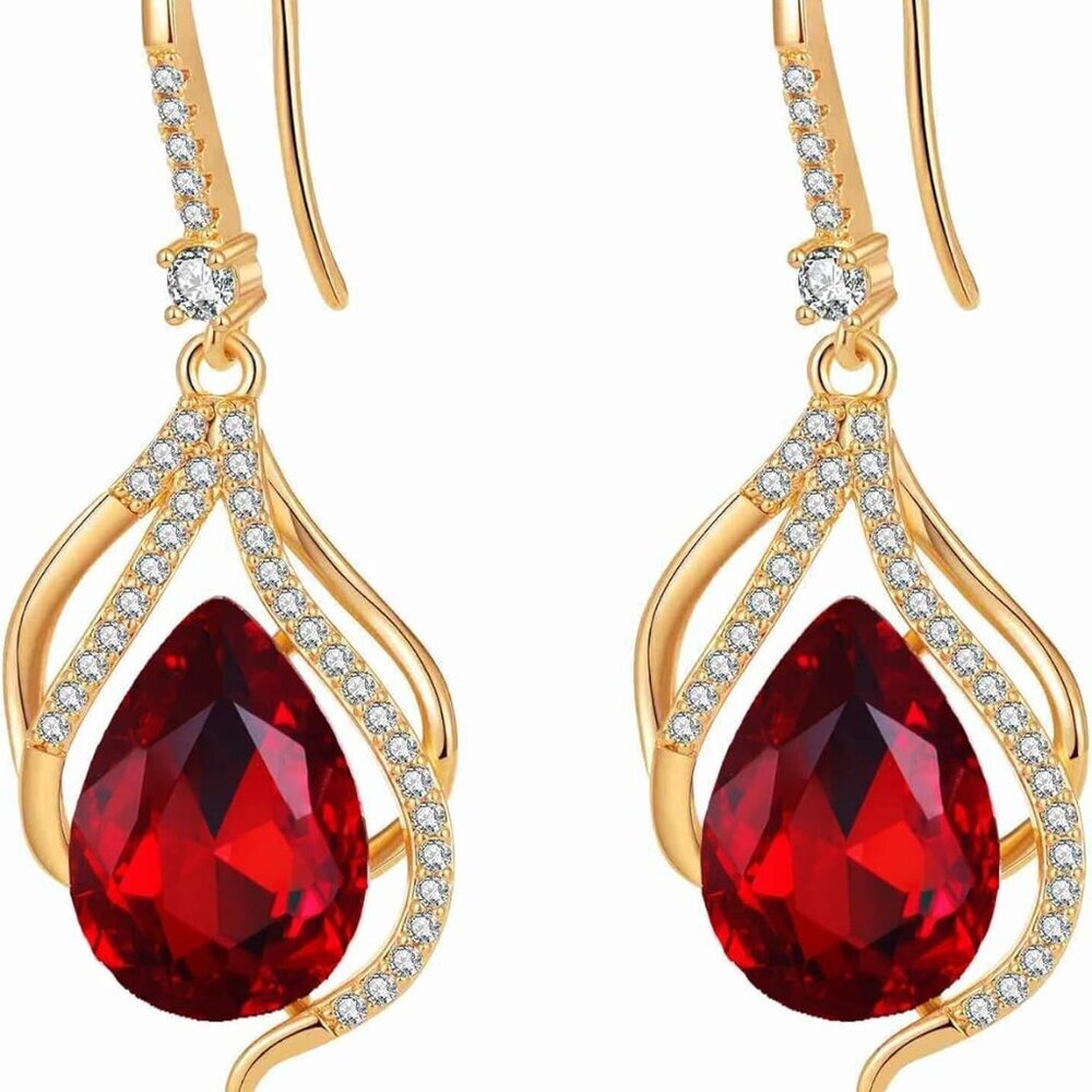 Dangle Earrings Crystal Rose Gold Plated Hypoallergenic Jewelry for Women
